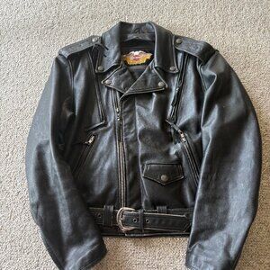 Vintage Harley Davidson Leather Motorcycle Jacket | Men’s M | Biker Classic